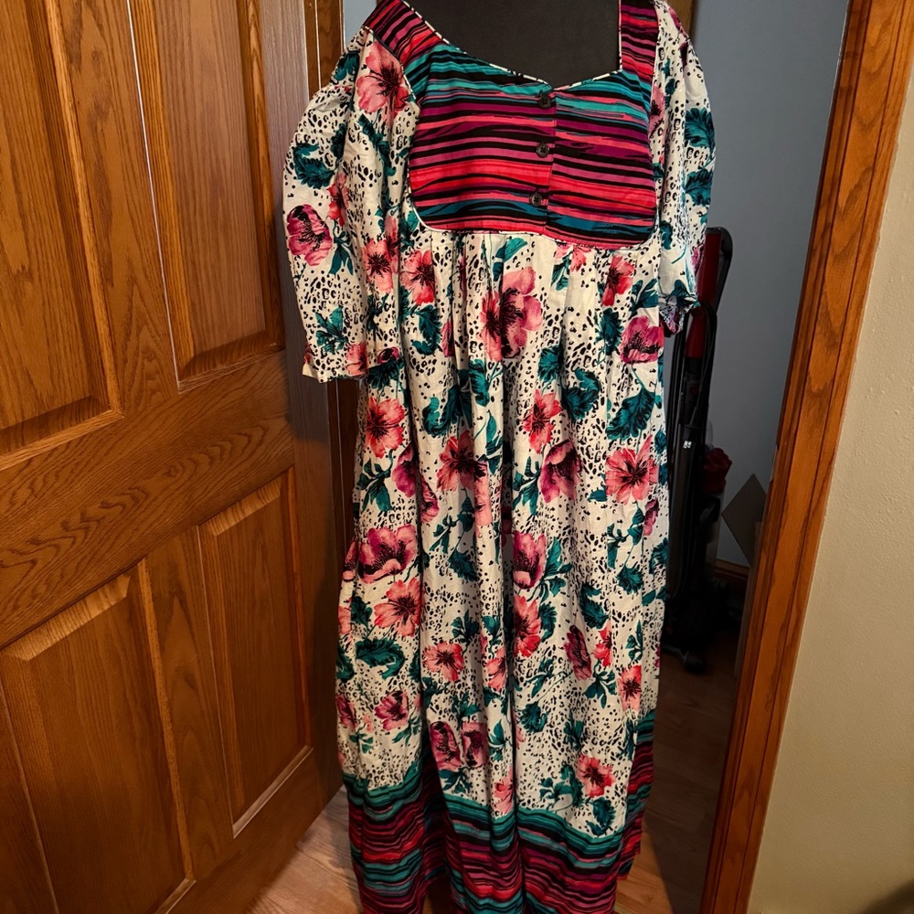 Only Necessities Floral Pajama Dress/Muumuu Mumu - Multicolor